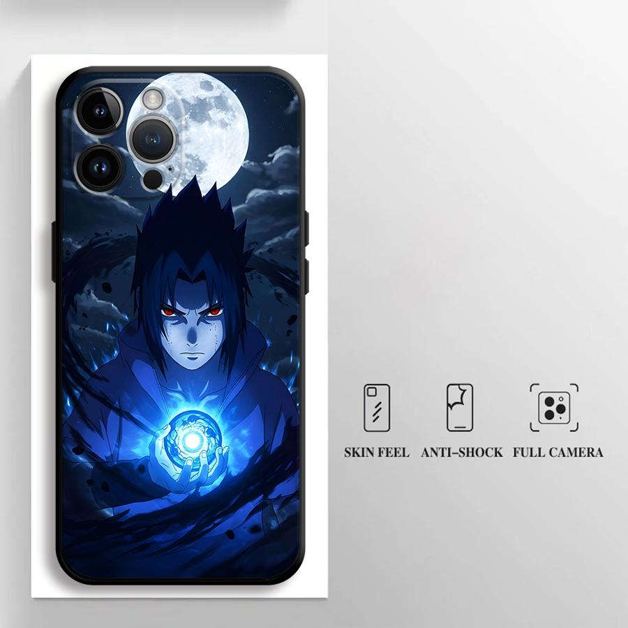 

Cool Uchiha Sasuke Black Soft Phone Cover Case for iPhone 15 16 14 Plus XS Max 7 8 13 12 11 17 Pro Max 17Air XR iPhone 12