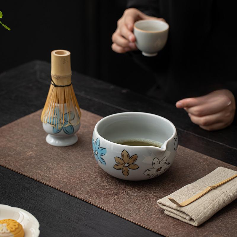 Japanese Matcha Tea Set Bowl Bamboo Whisk Teaspoon Sets Tea Maker Cup for Tea Lovers Gifts Tea-making Ceremony Accessories New