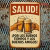 Vintage Spanish Tin Wall Art 8x12 Inch Retro Metal Sign Bar Cafe Pub Decor