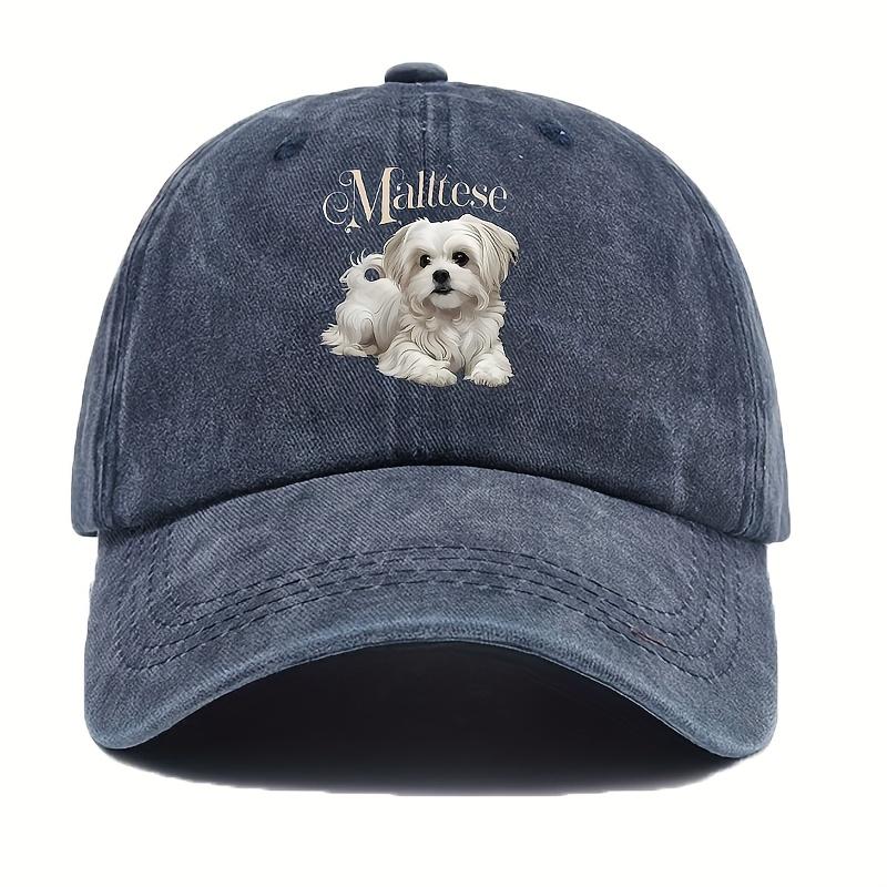 

1pc Women s Maltese Dog Baseball Cap,Lightweight Adjustable Accessories Snapback Hat with Cute Puppy Print,Casual Outdoor Wear Adjustable