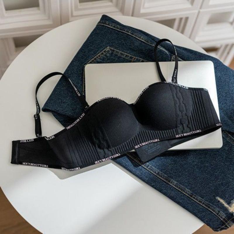 Soutiens-gorge sans couture sexy pour femmes Soutiens-gorge de sport simples uni Dos nageur Beauté Filles Mode Soutiens-gorge Noir Beige Sous-vêtements pour Femme Lingerie Mode Soutiens-gorge pour Dame
