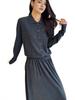 Women's 100% Wool Polo Collar Long Sleeve Cardigan - Old Money Style, Simple Lapel Knit Sweater