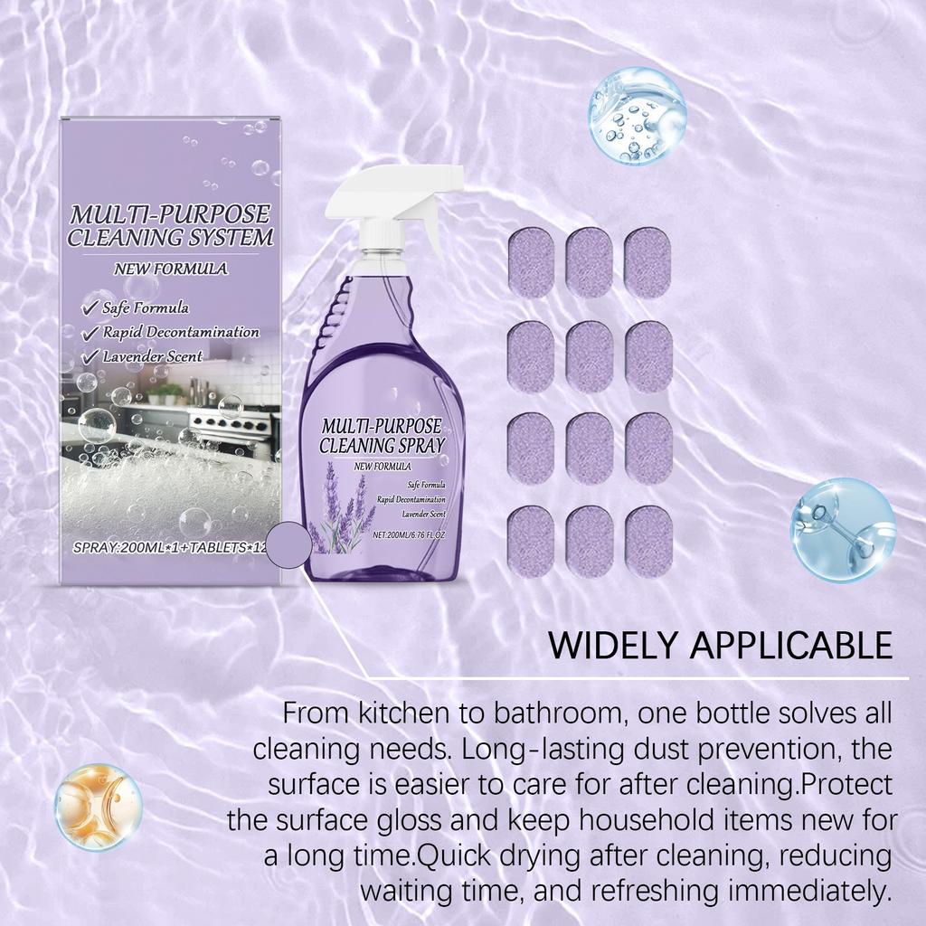Multi Purpose Cleaner For Cleaning, Degreasing, Stain Removal, Kitchen And Bathroom Cleaning, Multifunctional Cleaner 200ML