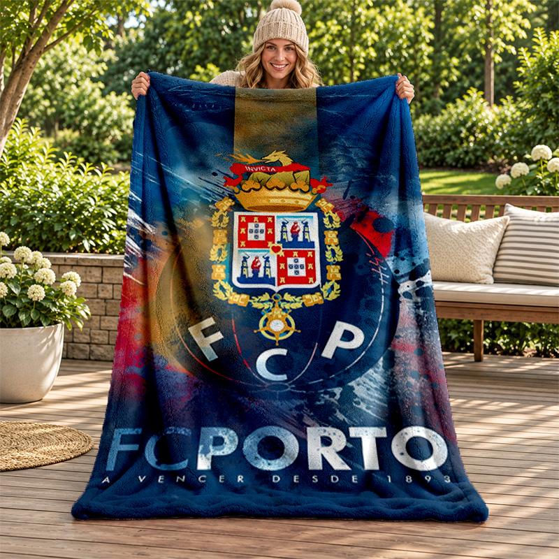 FC Porto blanket Flannel Blanket Soft Cozy Plush Throw for Sofa Bed Lightweight Home Decoration Gifts for Christmas various holidays
