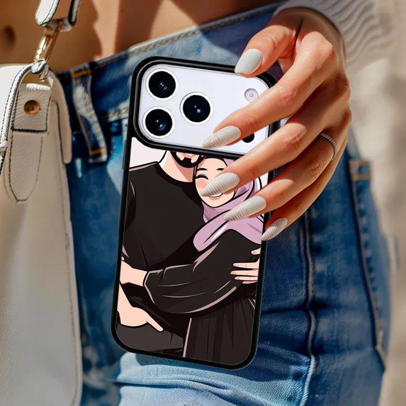 Muslim Arabic Hijab Girl soft Phone Case For iPhone 17 Air 14 15 13 12 Max Cover For Apple 16e 11 Pro Max Plus Coque