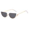 Half Frame Metal Cat's Eye Retro Elegant Ladies Fashion Sunglasses Suitable for Summer Vacation Beach Accessories