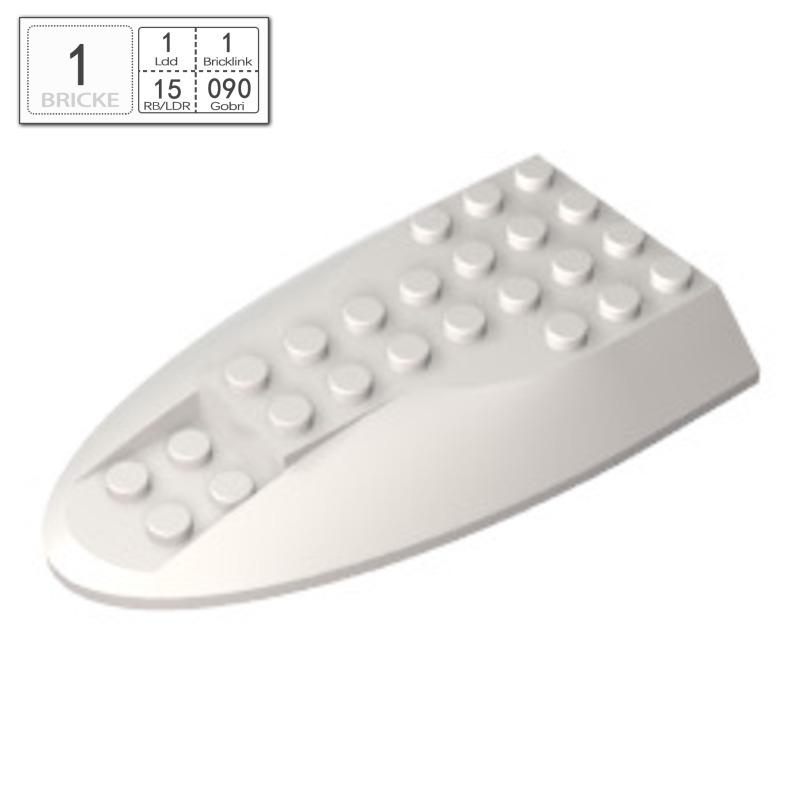 

BRICKE 87615 6x10 Airplane Boat Wedge - Lego-Compatible MOC Building Blocks 50g (~7 pcs) білий