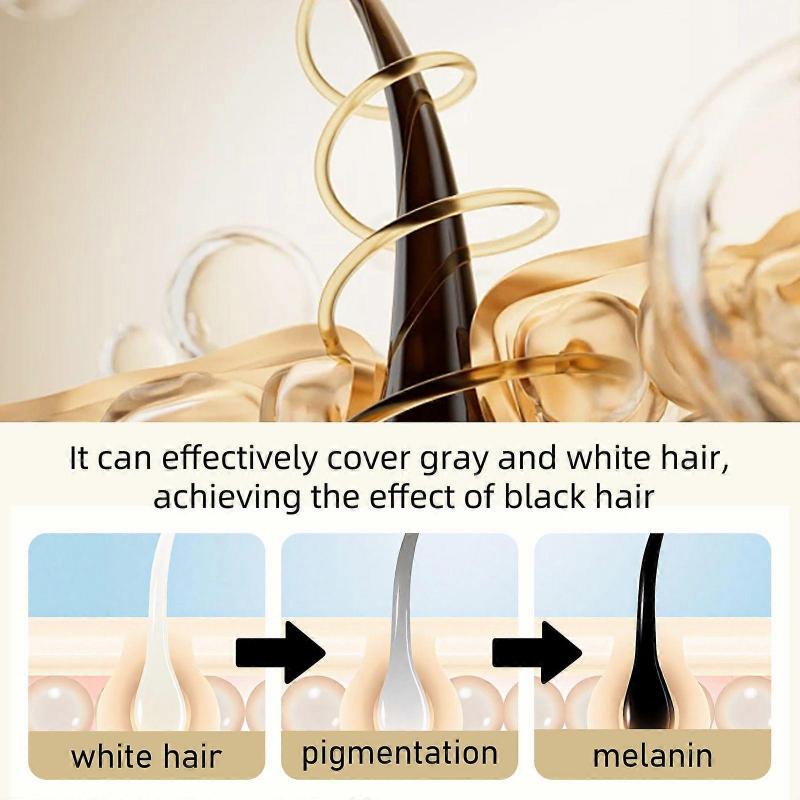 3 In 1 Hair Color Shampoo, Hair Dye Shampoo for Men & Women Grey Hair Coverage - Herbal Nourishing Hair Shampoo with Coconut Oil & Keratin for Dry Dam