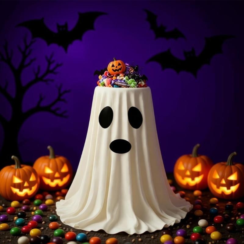 Halloween Treat Display Bowl Specters Candy Dish for Entry Tables and Party Setups, Open Top Server for Small Snacks