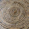 Round Jute and Recycled Denim Rug 90 cm