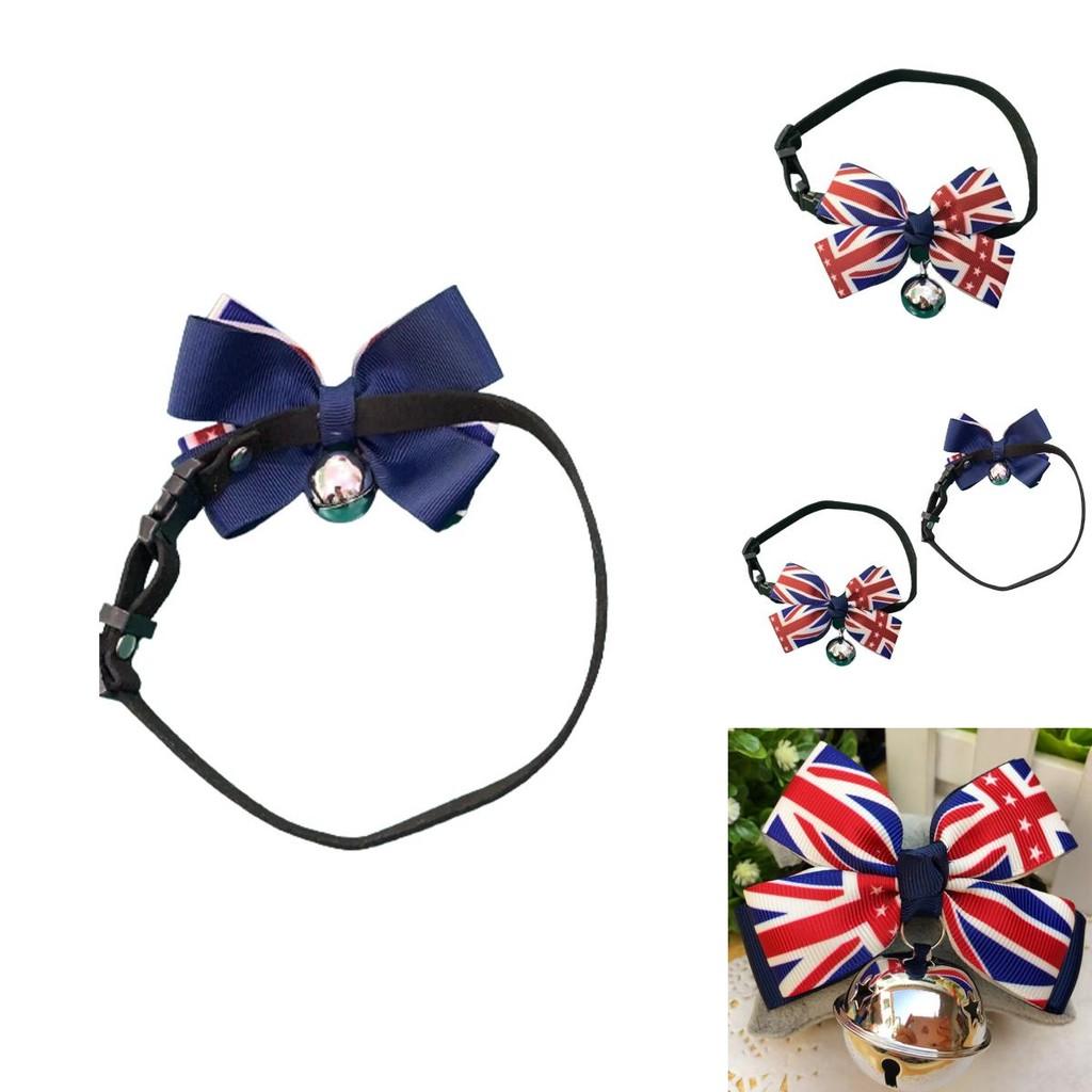 Cute Pet Bell Collar With British Flag Bow Tie Perfect Gift For Dog And Cat Lovers