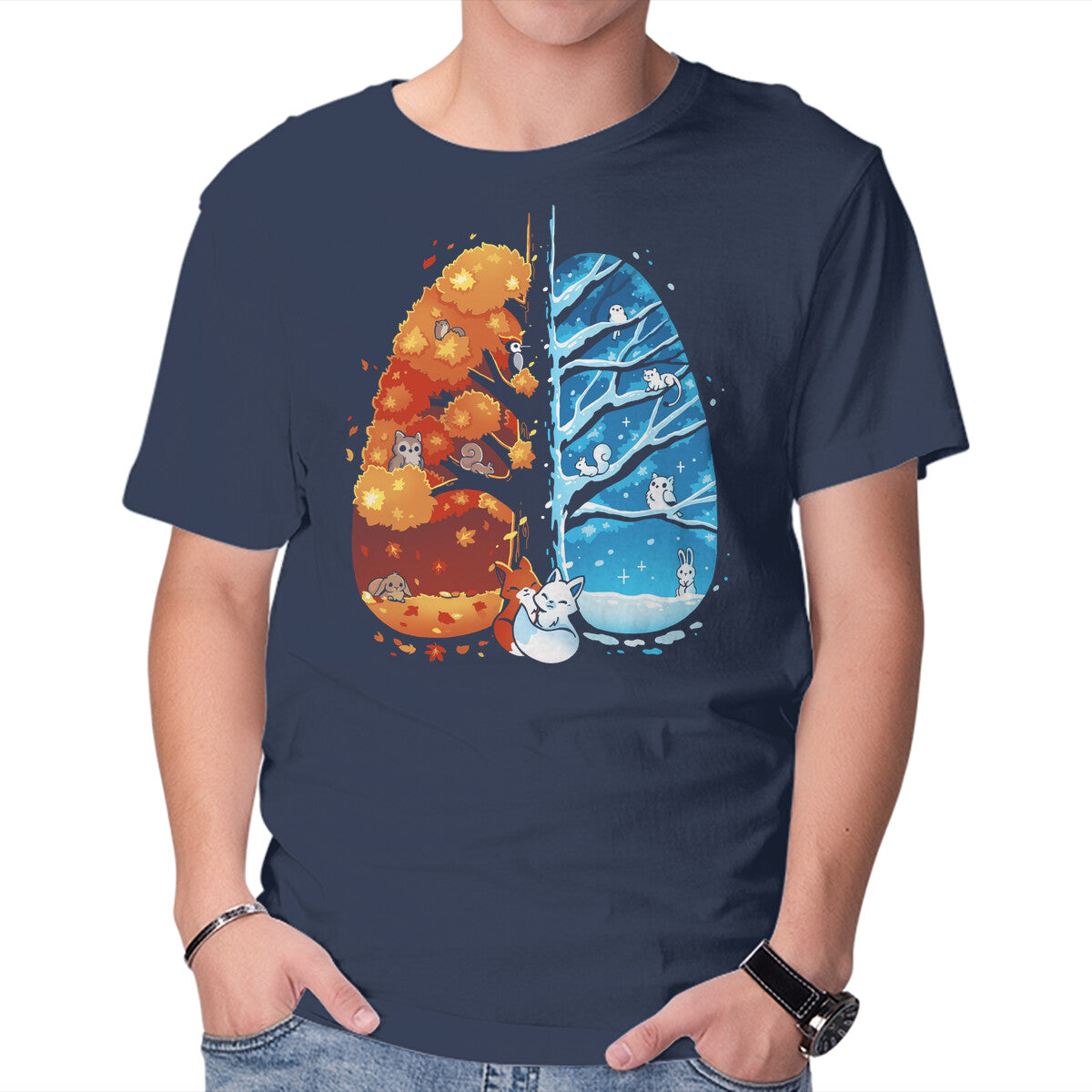 Unisex Crew Neck T-Shirt Breath Of The Seasons Graphic Short Sleeve Casual Tee XXL