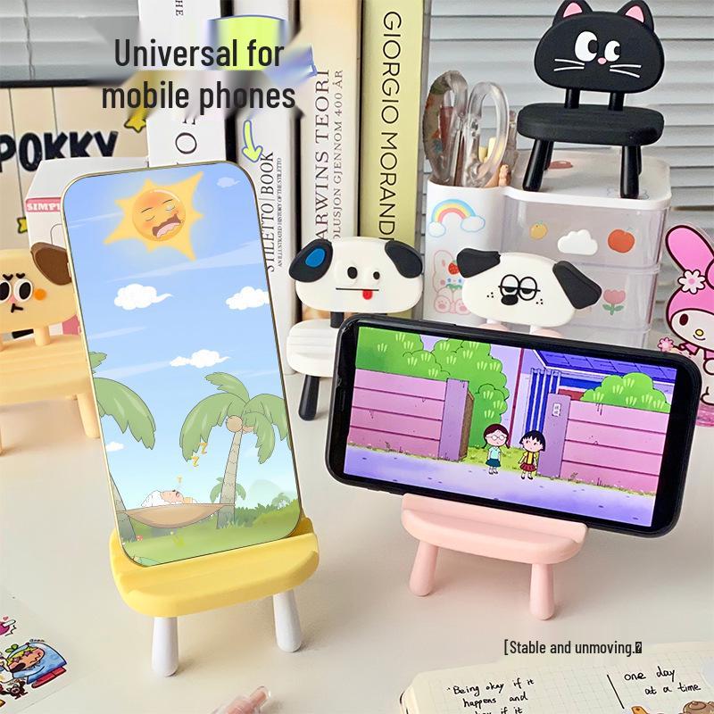 Cute Phone Holder: Creative Soft Rubber Bedside Chair for Watching