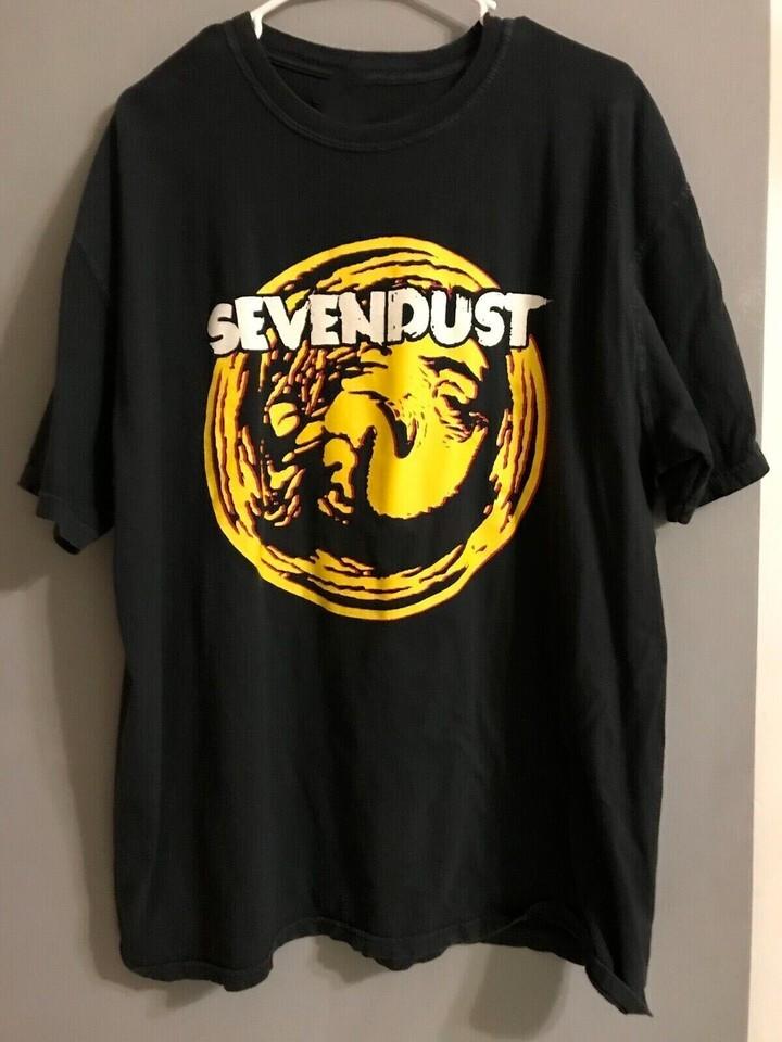 Retro Sevendust Band Album Cotton Black T Shirt All Size UR345 S