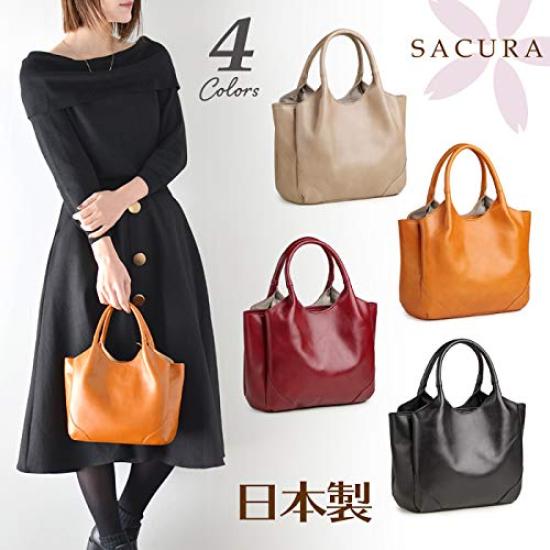 Sakura Genuine Leather Made in Elegant and Handbag, Japan, Beautiful... (Grey Beige)