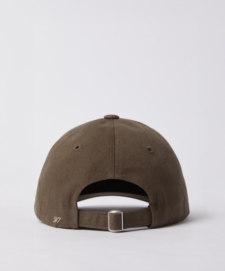 247Silijeu Washed Embroidered Ball Cap Dark Brown