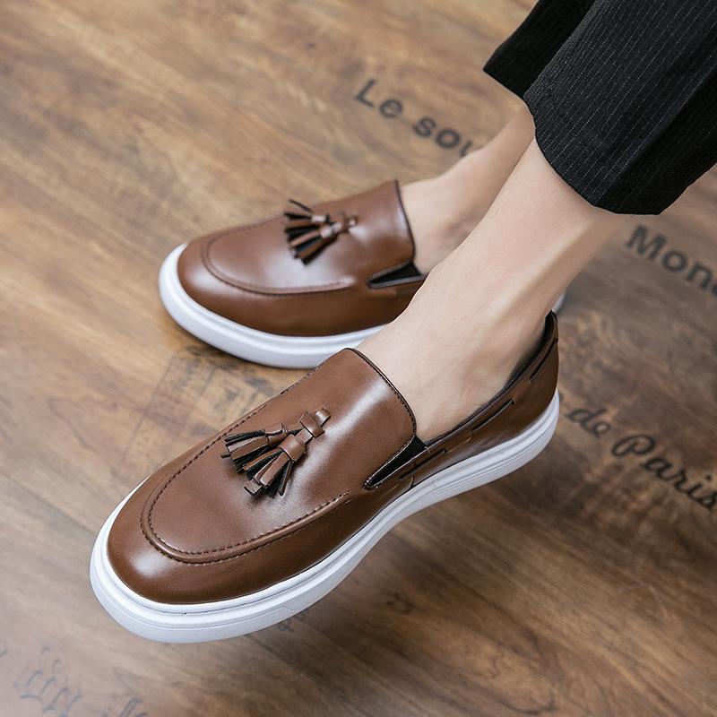 Leather shoes men's winter 2025 independent station 2025 outdoor lazy one-pedal loafers Doudou men's shoes