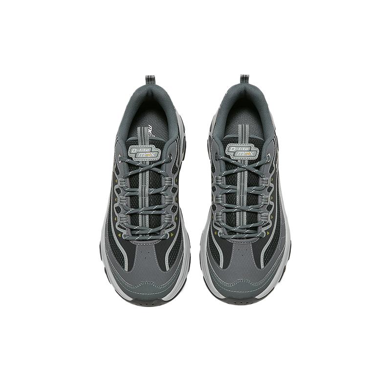 Skechers Outdoor Mens Mesh Lace-Up Round Toe Slip-Resistant Durable Low-Top Dad Shoes Men Sneaker 237901-GRY