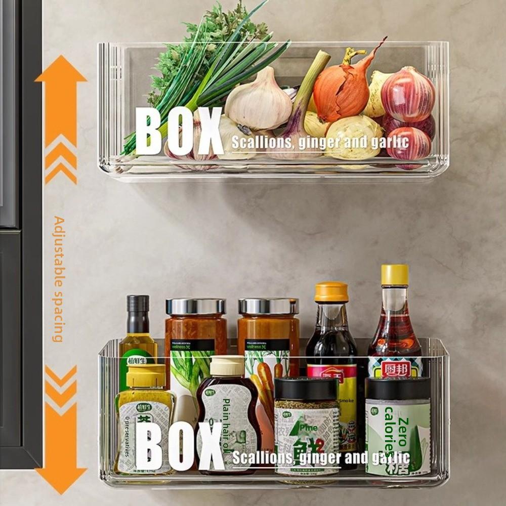 Clear Cabinet Door Organizer Large Capacity Spice Bottle Storage Box  Kitchen Use