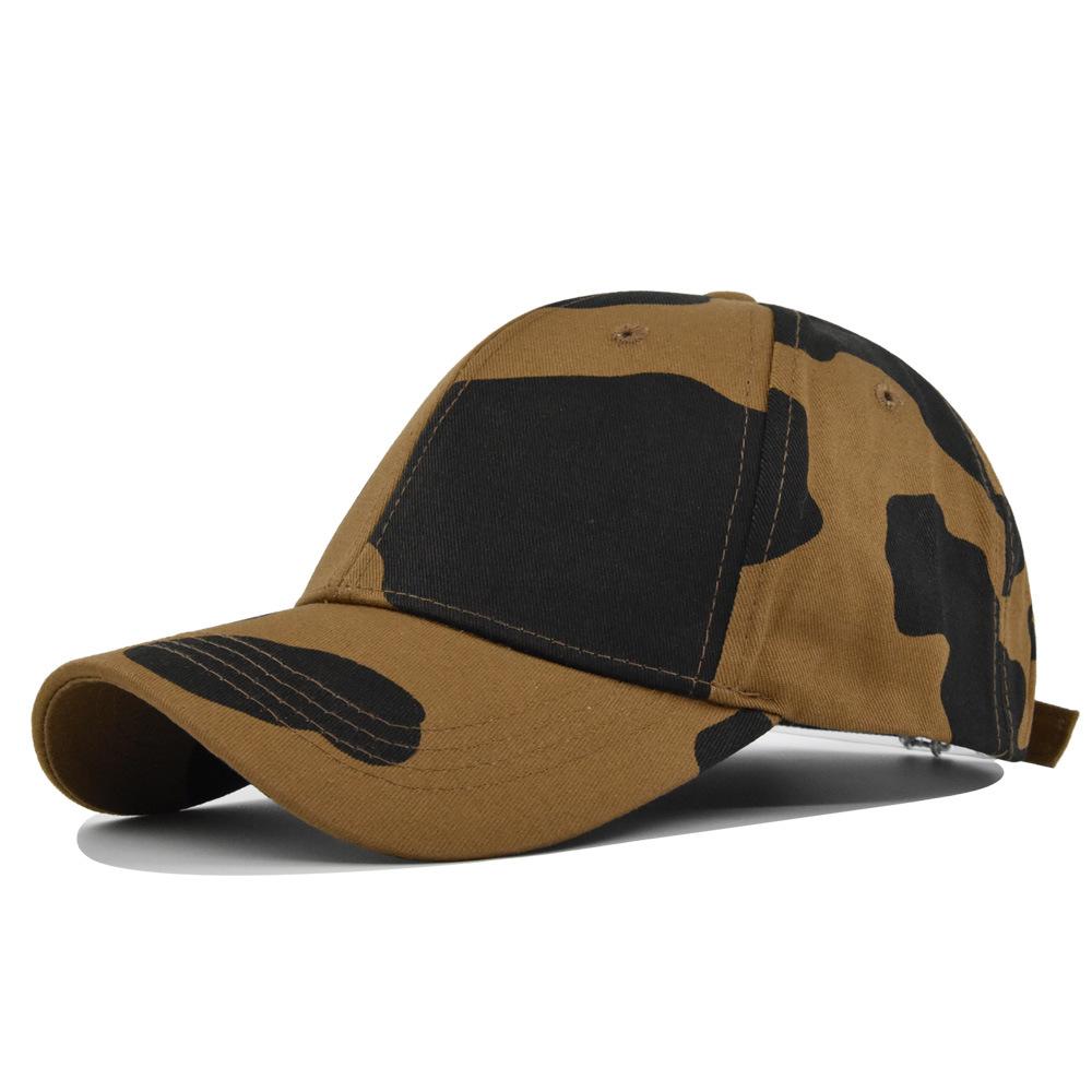 

Cow Duck Cap Stripe Design Baseball Cap Bent Brim Hat Cotton Sunshade Material Brown