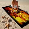 Firefighter Braving Flames Beach Towel, Super Soft Microfiber, Gift for Her/Him, Birthday, for Pool, Beach, Travel, Home Decor Fan Gifts