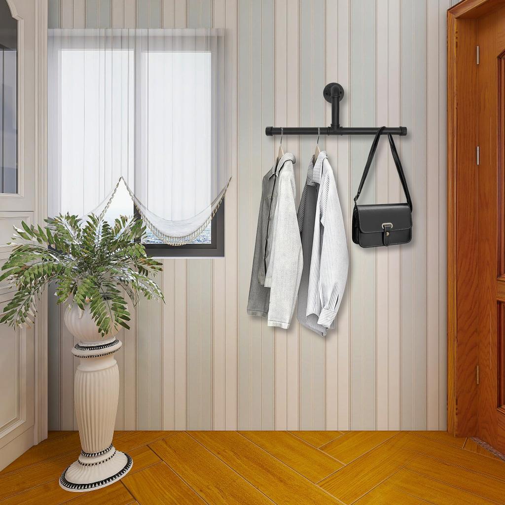 TORIBIO Cabide Roupas Kit DIY de 2 Tubos, Suporte de Parede, Ferro,