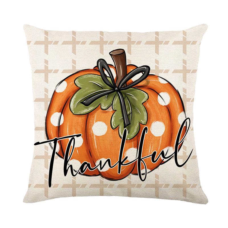 

New Autumn Pumpkin Pillow Cover Polyester Printed Home Sofa Cushion Cover Bedroom Cushion Cover 45 * 45Cm (without pillow core)