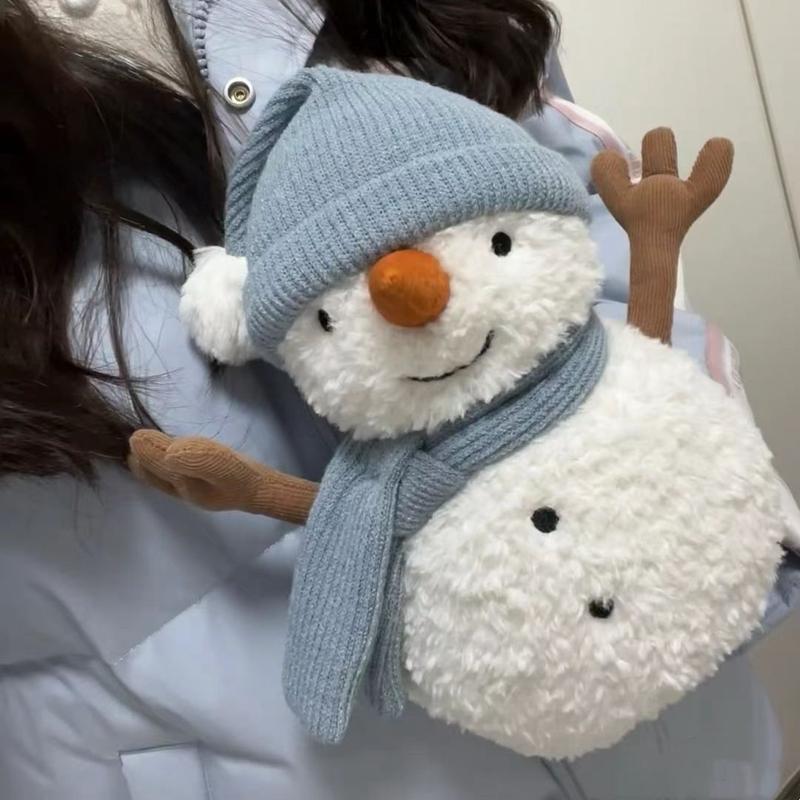 22CM Super Cute Sammy Snowman Plush Toy Cute White With DIY Scarf Hat Wnter Snowman Placating Doll Send Children Birthday Gift