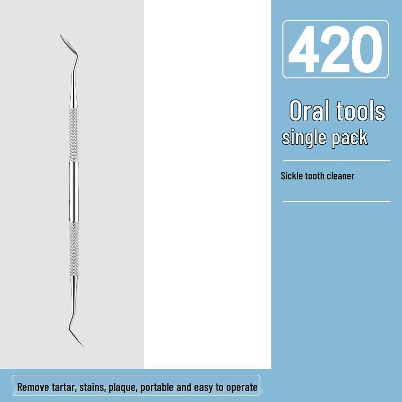 Dental Oral Care Tool Set: Stainless Steel Mouth Mirror, Probe, Tartar Remover, Toothpick
