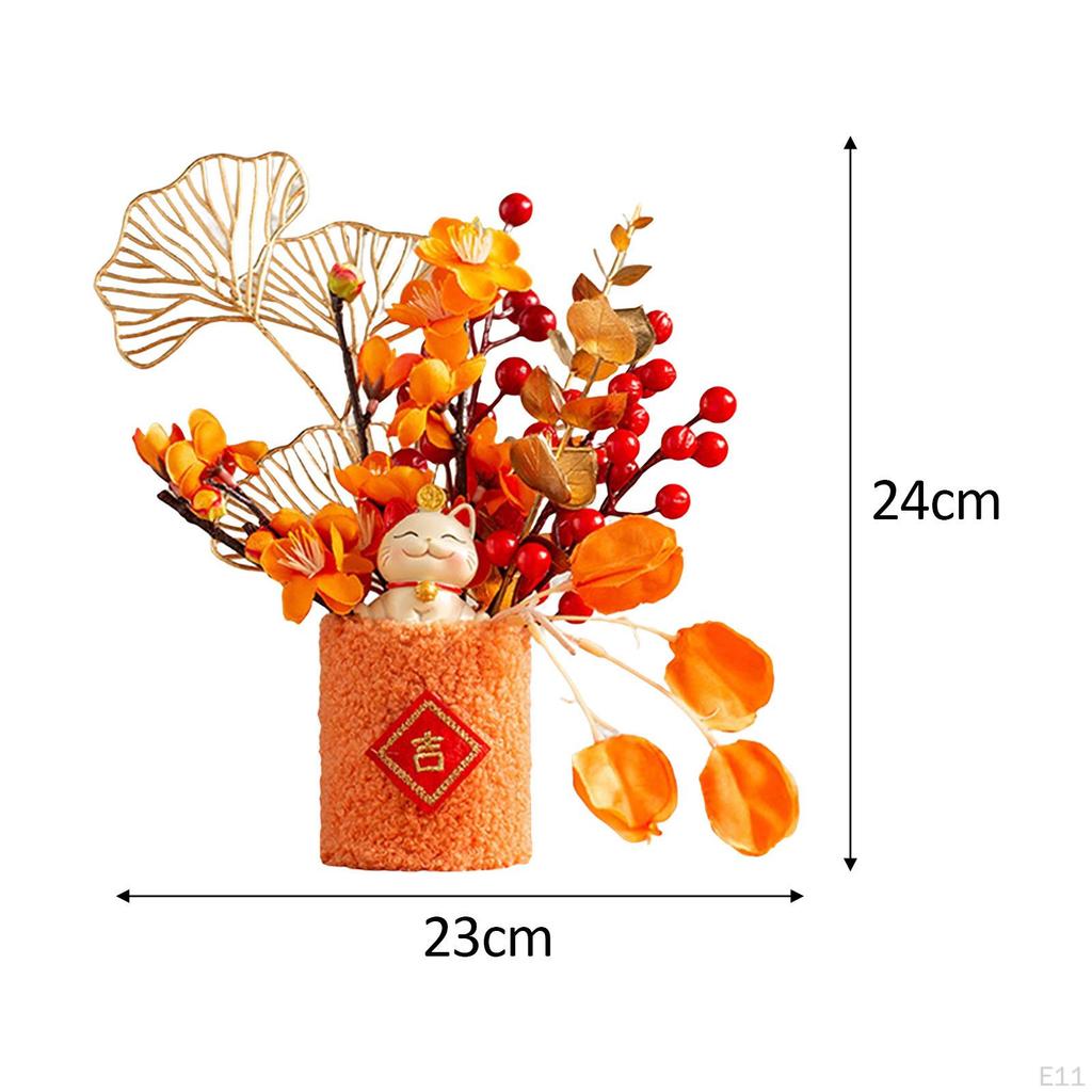 Artificial Bonsai Character Decorative Decoration Bouquet Chinese Year Ornaments Potted Flowers