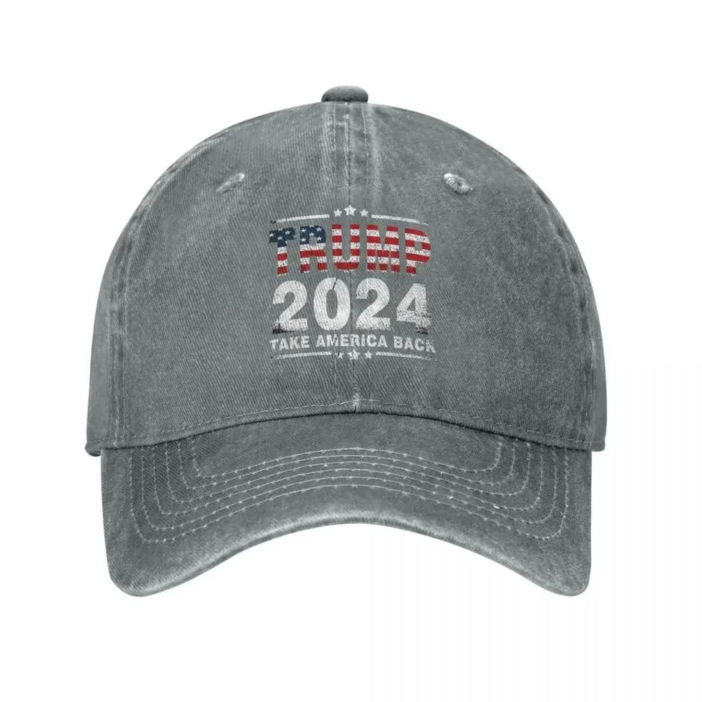 Trump 2024 Take America Again Republican Men Baseball Cap Distressed Deniimm Caps Hat Fashion Outdoor All Seasons Travel Sun Cap
