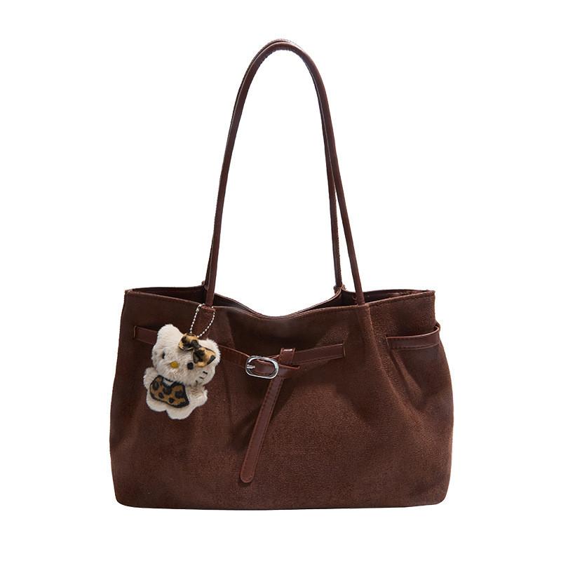 Streetwear Tote Bag For Women Large Suede Shoulder Crossbody With Magnetic Closure