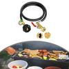Propane Adapter Hose 3FT with Control Valve and Pressure Gauge for Connecting Large Tanks and 1 lb Bottles Two