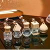 1Pcs Empty Glass Essential Oil Diffuser Bottle With Wooden Cap Car Hanging Perfume Bottle For Auto Aromatherapy Decoration