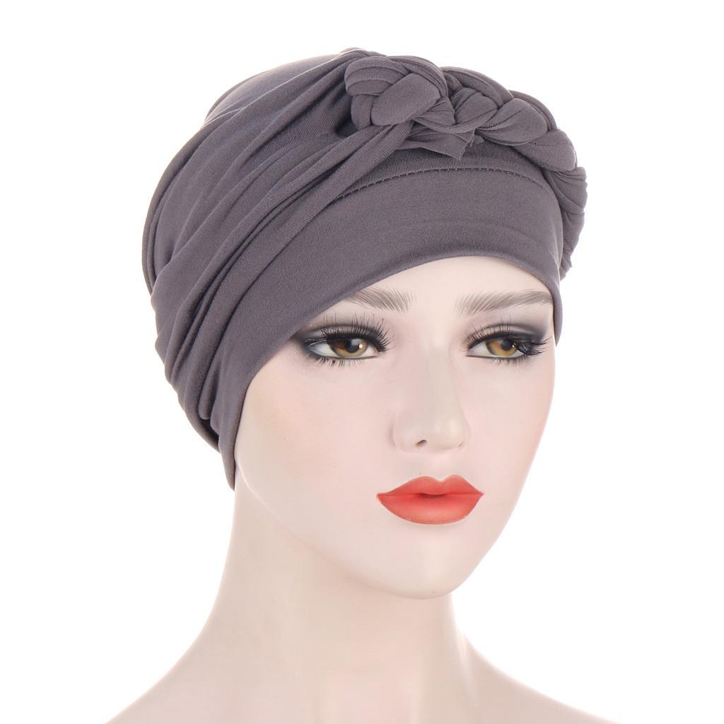 Comfortable Polyester Turban Hat With Braid Design For Men And Women