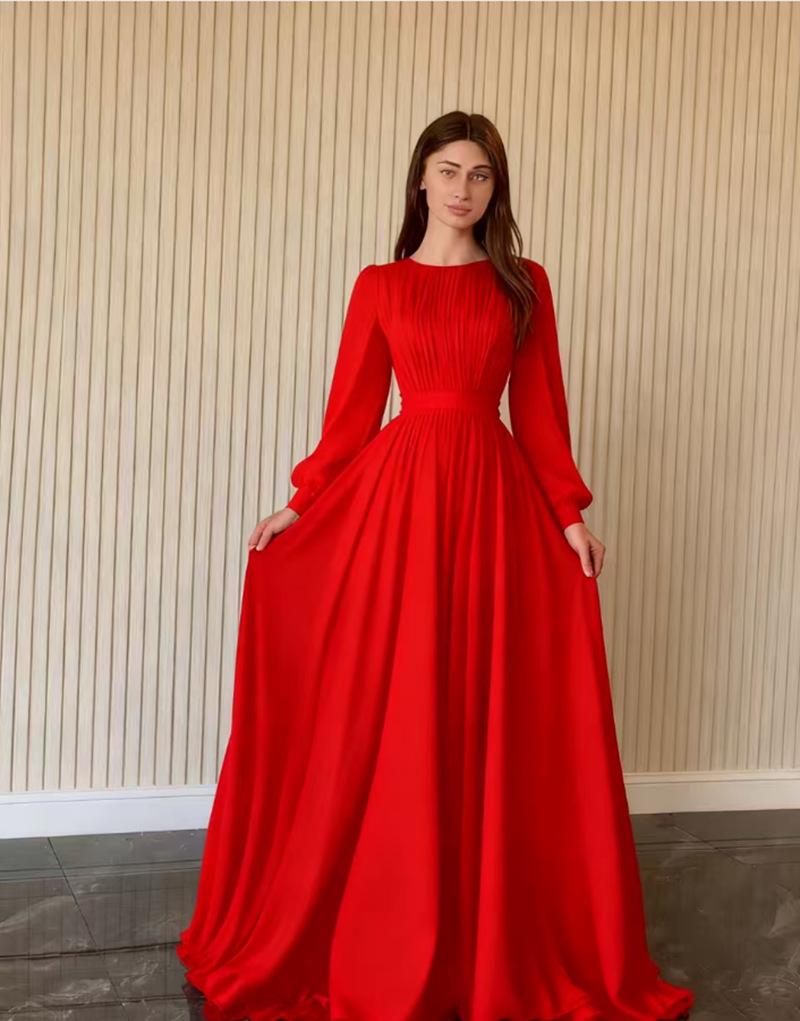 2025 Spring Court Style French White Chiffon Double Layer Princess Evening Gown