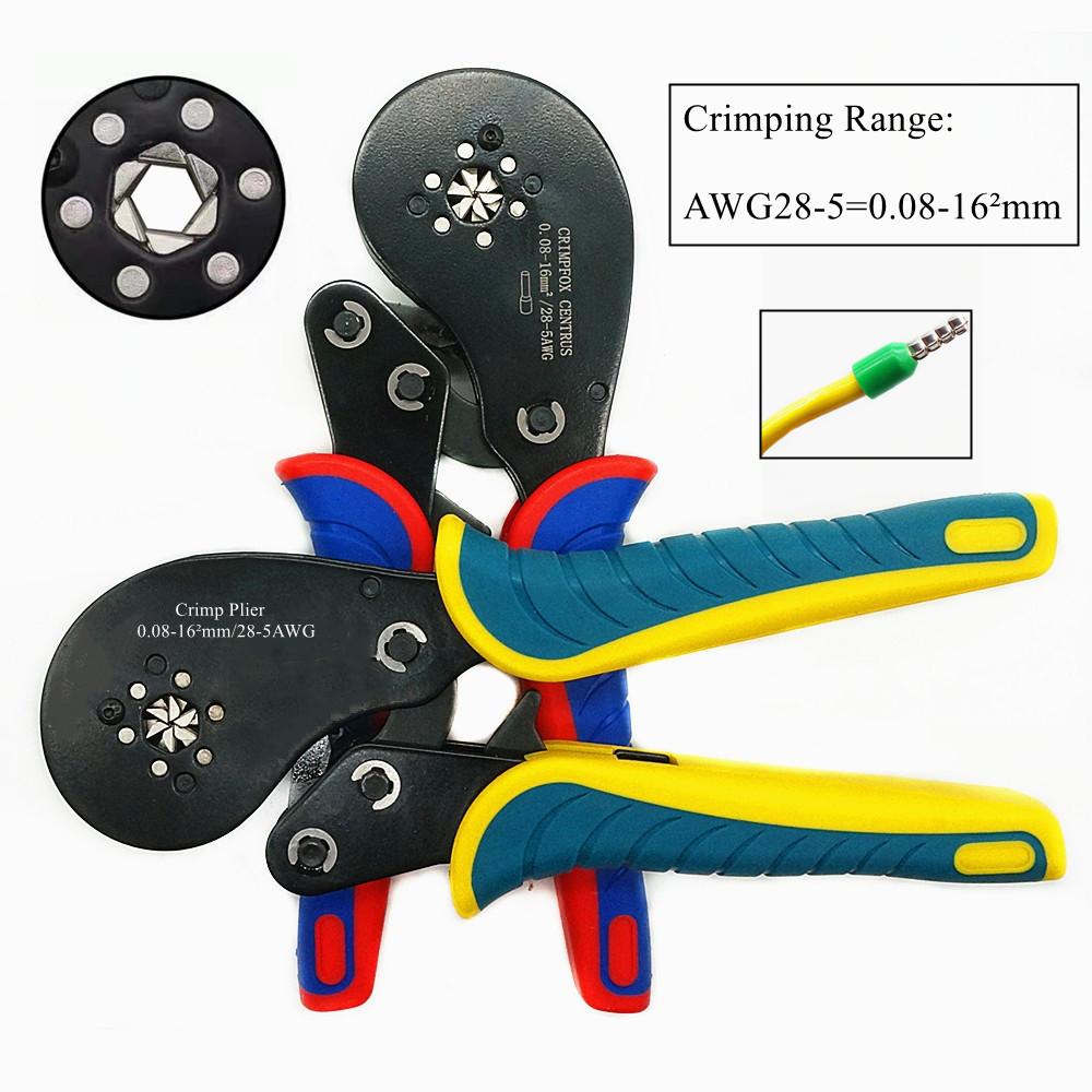 Ferrule Crimping Pliers 0.08-16mm² Professional Ferrule Crimping Tool Kit VXC9 16-6 Precision Wire Clamp Crimper Terminal Set