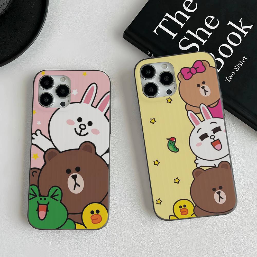 Cartoon Cute C-Cony B-Brown Phone Case For IPhone 17 16 15 14 13 12 11 Pro Max Plus Corrugated Bumper Back Cover Shell
