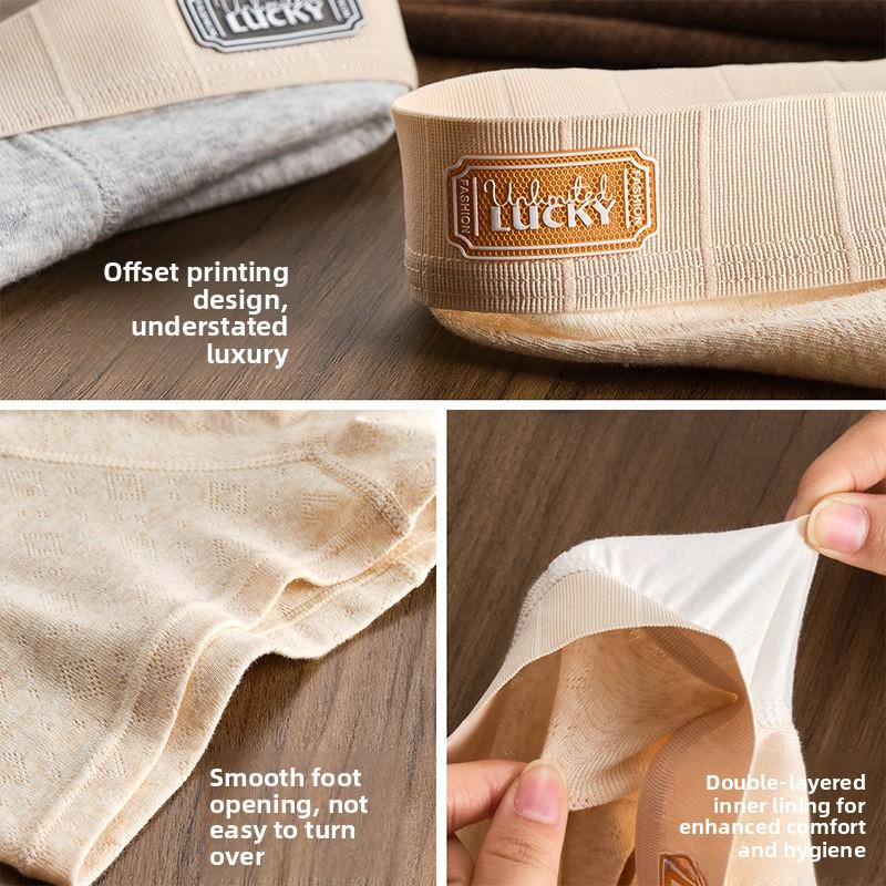 Men's Spring and Autumn High-grade Pure Cotton 10a Antibacterial Flat Angle Underwear