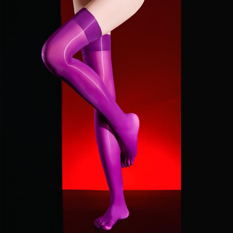 Separate Toes Women Men Unisex Stockings Horse Oil Shiny Knee High Five Fingers Stockings Harajuku Party Transparent Underwear