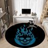 1pc Flame Skull Office Round Area Rug, Indoor Mat Suitable For Office, Under Office Chairs Bedroom Living Room Home Decor, Room Deco 040