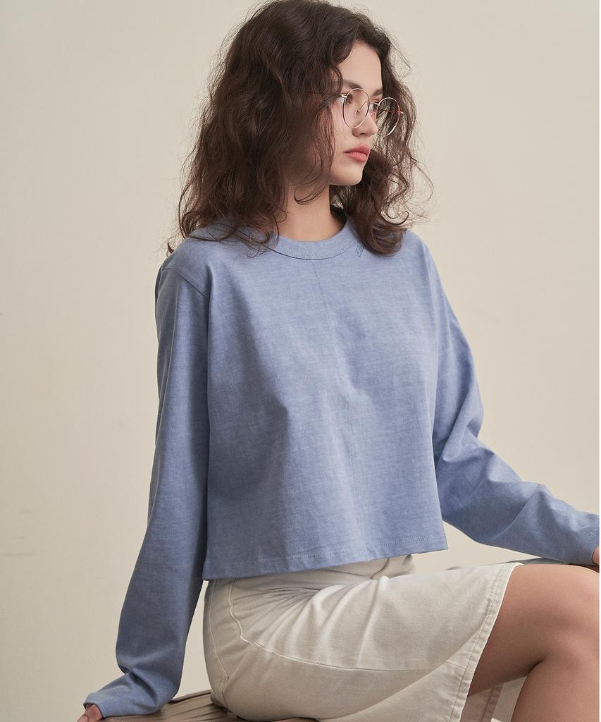 Iteoneolmomeonteu Eternal Pigment Crop Top _ Sky Blue