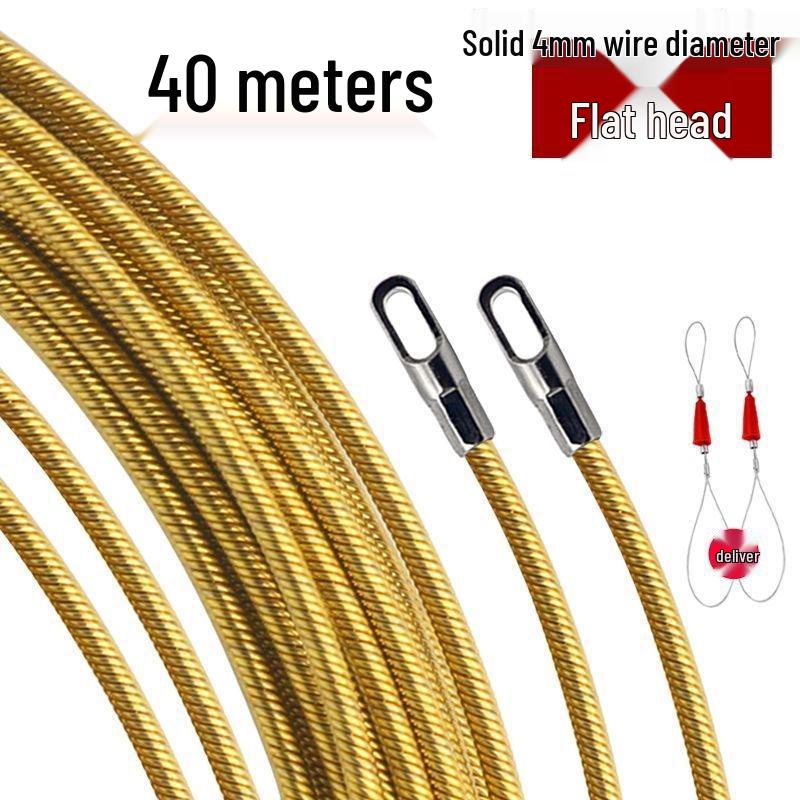 Elektriker Drahtzieher: Stahlfeder-Einziehband für verdeckte Glasfaserkabel mit Flachkopf