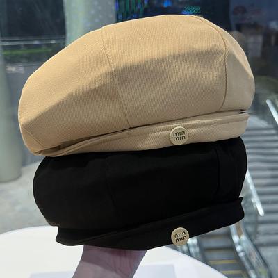 New Beret Children Spring and Autumn Versatile Face Small Octagonal Hat Simple Painter Hat Literary and Retro