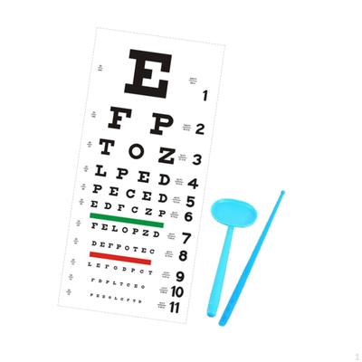 Eye Chart Wall Display 22.05"x10.24" with Occluder And Pointer for Student Assessments In