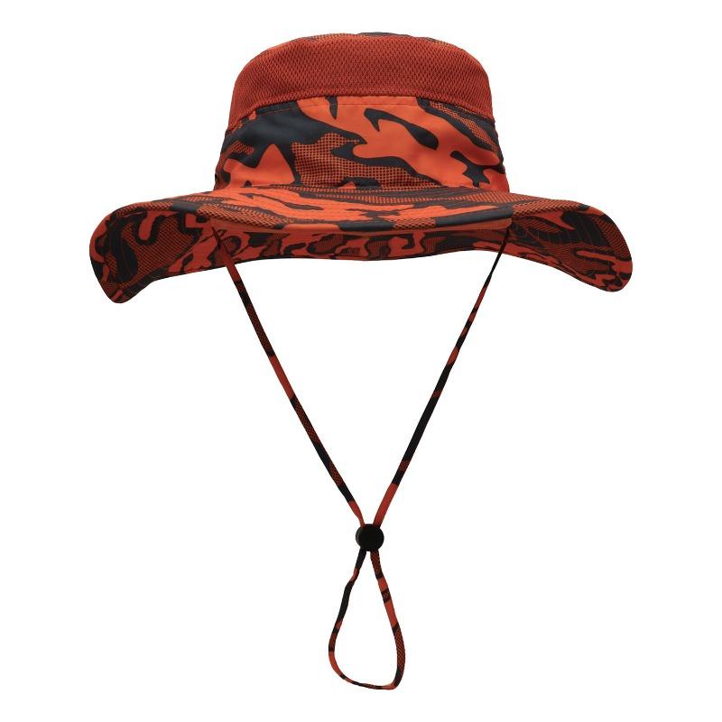 Tactical Round-brimmed Hat Outdoor Camping Hiking Sun Protection Hat Jungle Camouflage Bucket Hat Big Brim Visor Hat Man