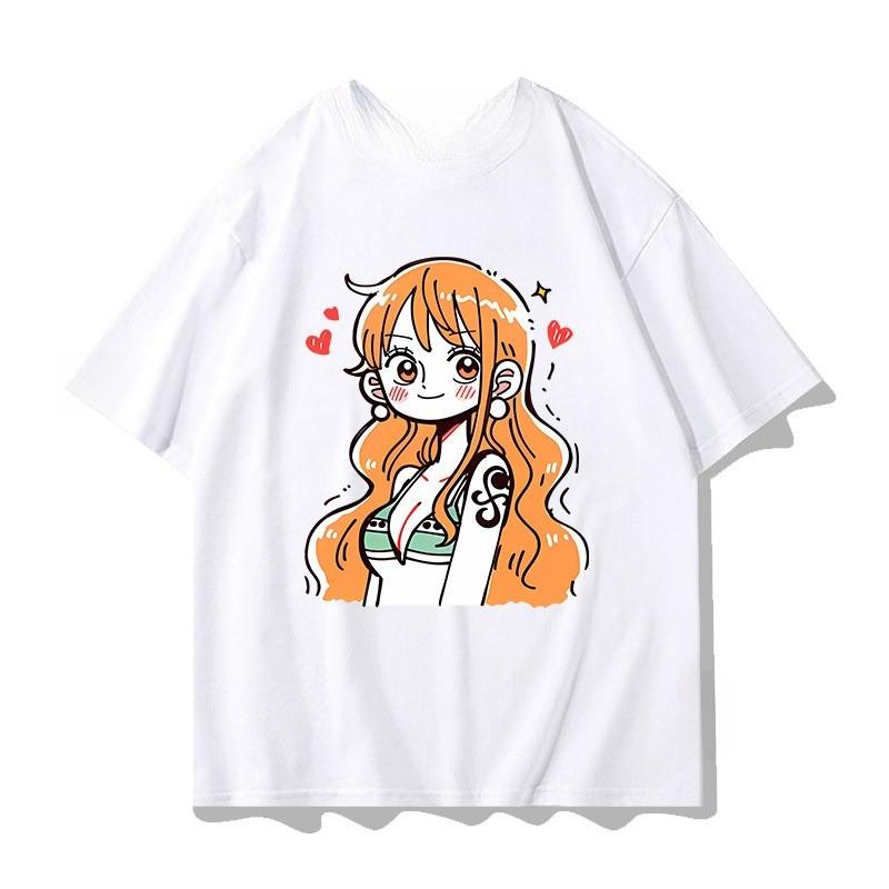 One Piece Printed Tshirt Nami Robin Casual and Comfortable Cotton Parentchild Outfit S
