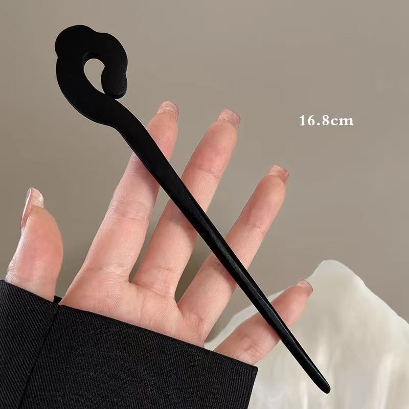 1pc Vintage Chinese Style Hair Accessory Wooden Sandalwood Hair Stick Disc Hair Tools Simple Women's Hair Accessory Hair Needle