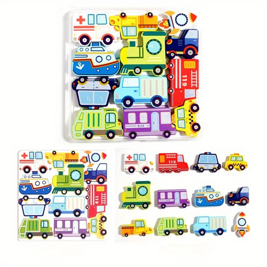 Boxed Puzzle Children's Toys, Food, Animals, Dinosaurs, Cars, Various Themes,Matching, Puzzle Puzzle Board, Cartoon Design, Wooden Puzzle