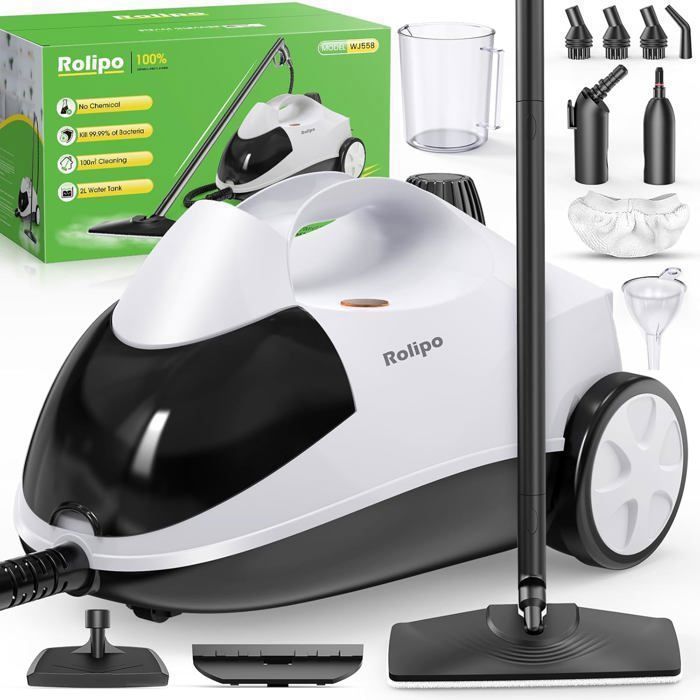 Steam Cleaner - 2000 W - 4 Bars, 4.5 Meter Power Cable, Eliminates Up To 99.9% of Viruses And, Steam Cleaner